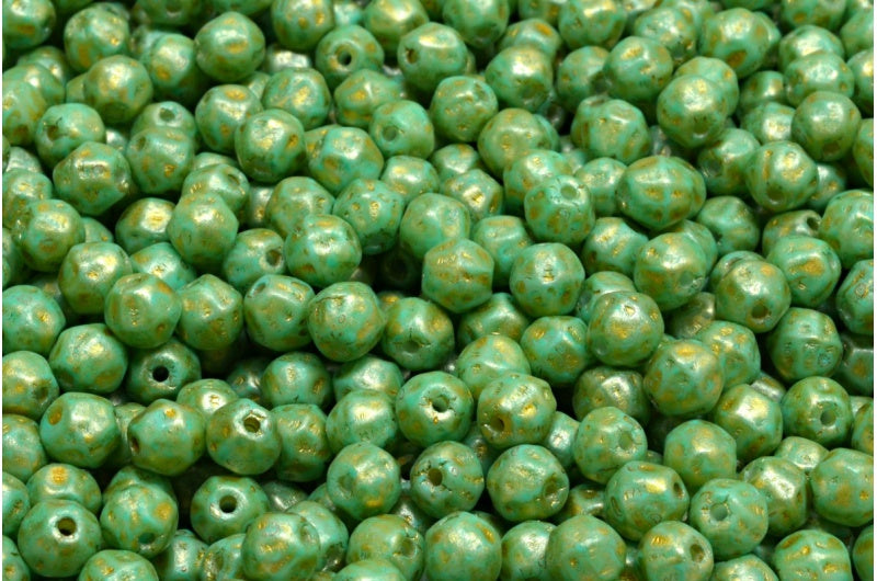 Pressed Beads, White Opal 84309 86720 (02020-84309-86720), Glass, Czech Republic