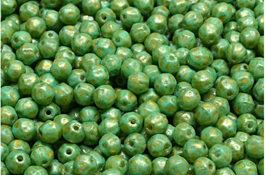 Pressed Beads, White Opal 84309 86720 (02020-84309-86720), Glass, Czech Republic