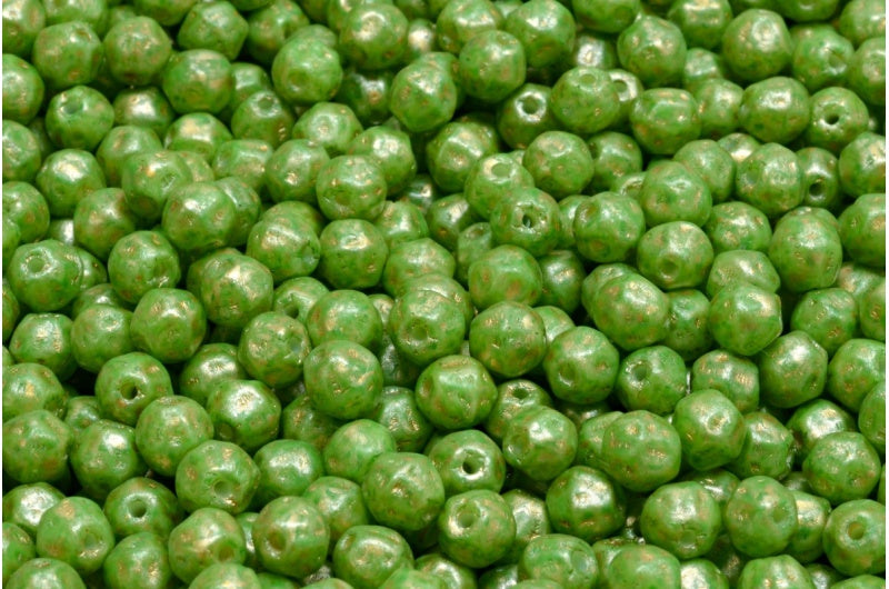 Pressed Beads, White Opal 84310 86720 (02020-84310-86720), Glass, Czech Republic