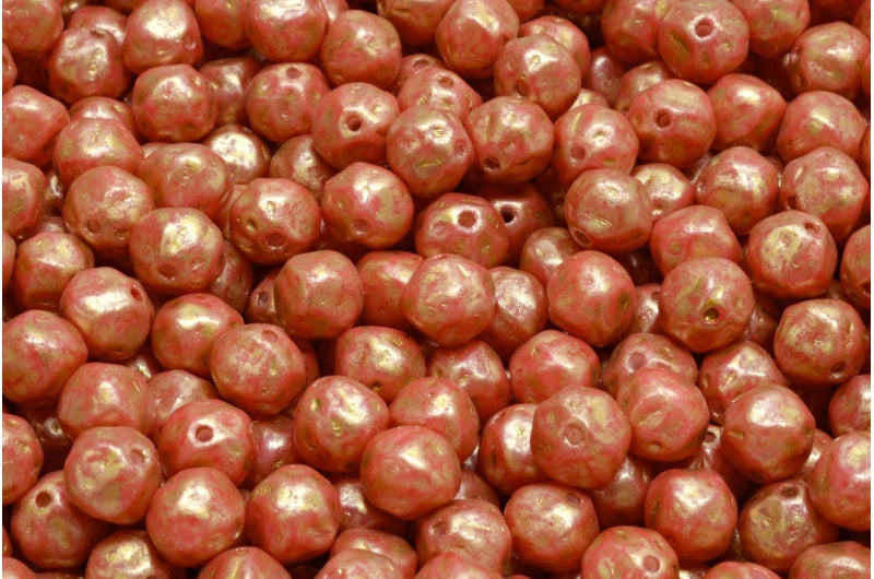 Pressed Beads, White Opal 84304 86720 (02020-84304-86720), Glass, Czech Republic