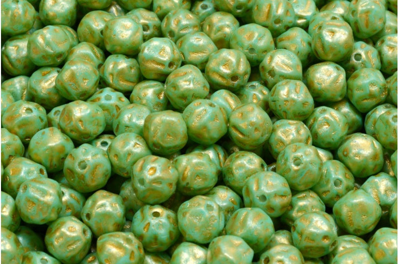 Pressed Beads, White Opal 84309 86720 (02020-84309-86720), Glass, Czech Republic