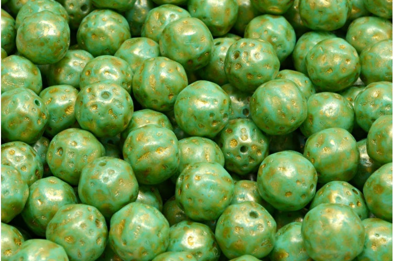 Pressed Beads, White Opal 84309 86720 (02020-84309-86720), Glass, Czech Republic