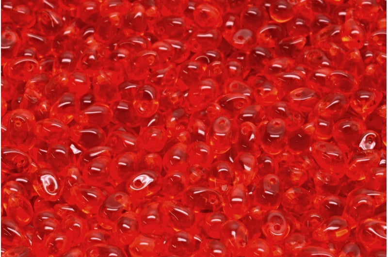 Drop Beads, Transparent Orange (90040), Glass, Czech Republic