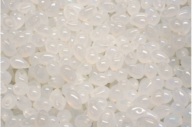 Drop Beads, White (02010), Glass, Czech Republic
