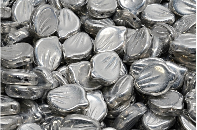 OUTLET 10 grams Peony Petal Beads, 9 x 12 mm, Crystal Silver (00030-27000), Glass, Czech Republic