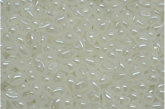 Drop Beads, White 21402 (02010-21402), Glass, Czech Republic