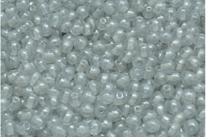 Round Druck Beads, Crystal 86700 (00030-86700), Glass, Czech Republic