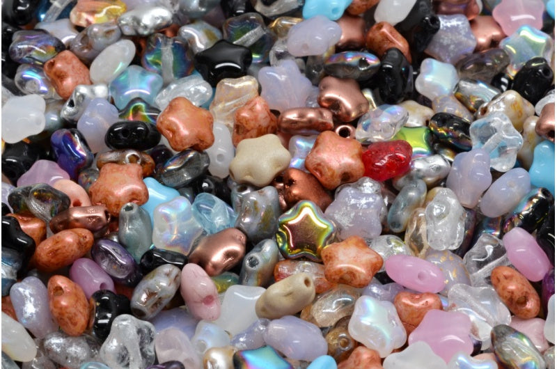 OUTLET 10 grams Olive Oval Pressed Glass Beads With Edges, 6 x 6 mm, 1 Mixed Colors (00001-mix), Glass, Czech Republic