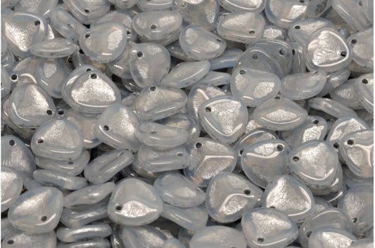 Rose Petal Beads, White Silver Lined (02010-54301), Glass, Czech Republic