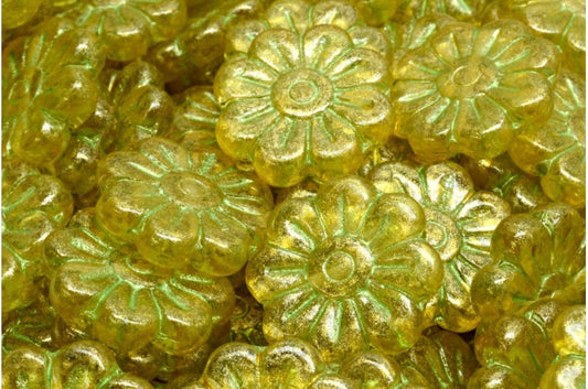 Daisy Flower Bead, Crystal 43813 Light Yellow (00030-43813-34302), Glas, Tschechische Republik