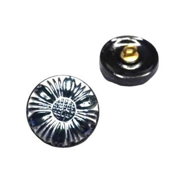 1 件手绘玻璃纽扣，带装饰，8 号（18 毫米），玻璃，捷克共和国