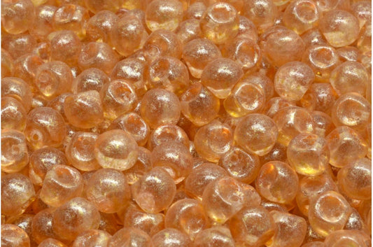 Mushroom Button Beads, Crystal Light Pink Light Yellow (00030-34304-34302), Glass, Czech Republic