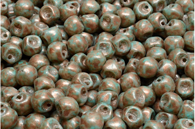 Mushroom Button Beads, White 84309 86750 (02010-84309-86750), Glass, Czech Republic