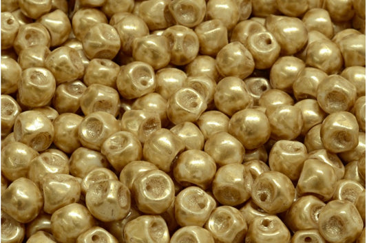 Mushroom Button Beads, White Opal 86710 (02020-86710), Glass, Czech Republic