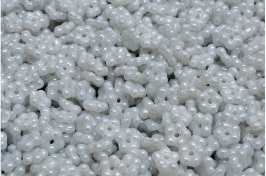 Forget Me Not Beads, White Opal 34301 (02020-34301), Glass, Czech Republic