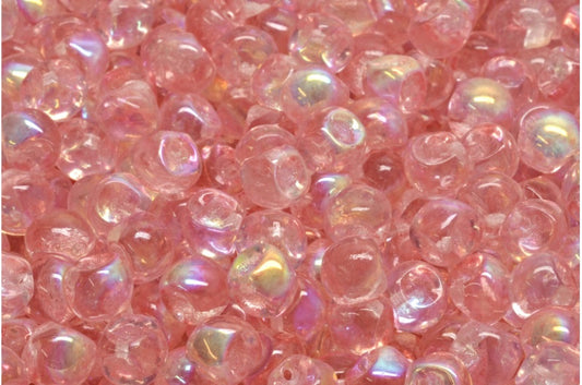 Mushroom Button Beads, Crystal Ab Light Pink (00030-28701-34304), Glass, Czech Republic