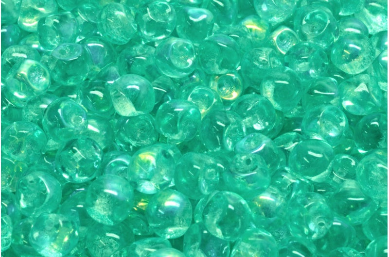 Mushroom Button Beads, Crystal Ab Light Turquoise (00030-28701-34309), Glass, Czech Republic