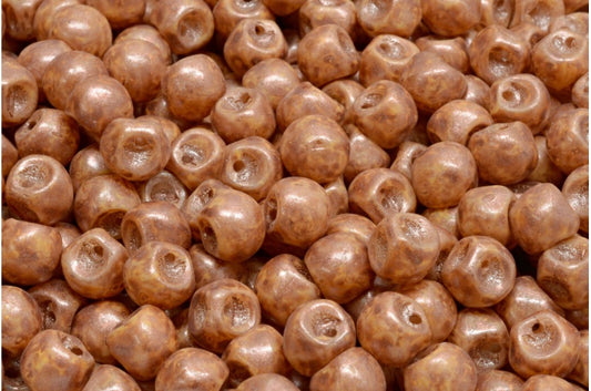 Mushroom Button Beads, White Light Orange 86750 (02010-84302-86750), Glass, Czech Republic