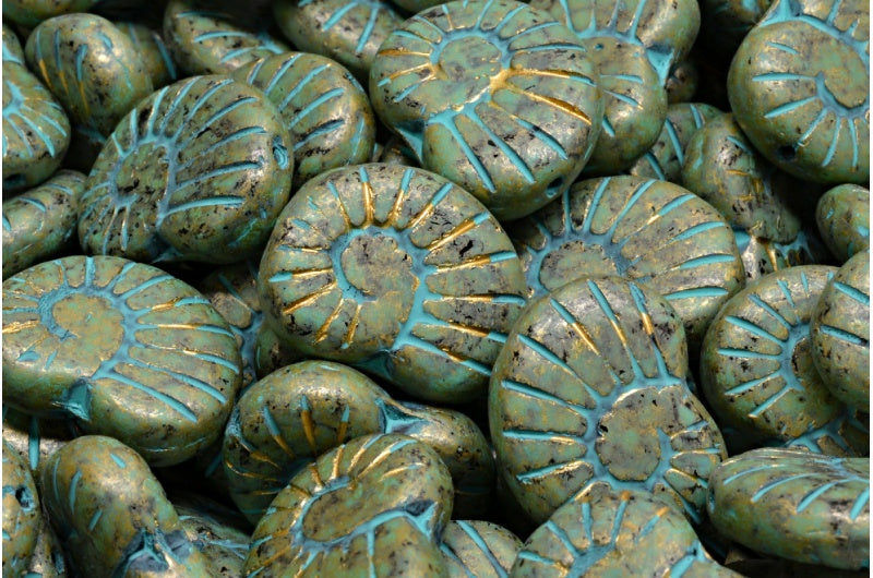 シェルビーズ、ブラック 84309 ゴールドスプラッシュ (23980-84309-86720)、ガラス、チェコ共和国