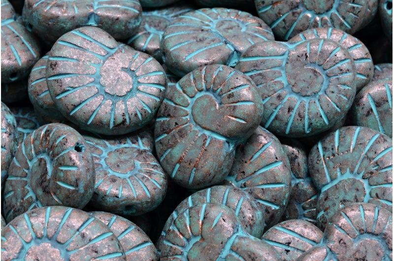 贝壳珠，黑色 84309 铜溅 (23980-84309-86750)，玻璃，捷克共和国