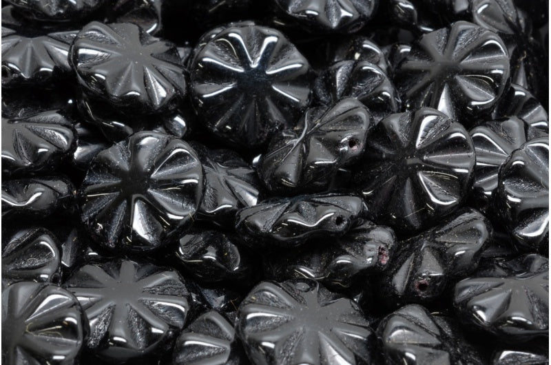 OUTLET 10 grams Sun Beads, Black (23980), Glass, Czech Republic