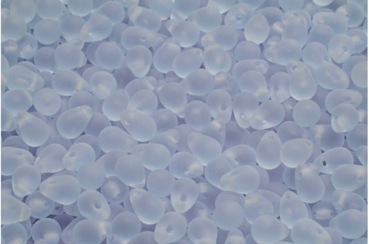 Drop Beads, Transparent Light Amethyst Matte (20210-84100), Glass, Czech Republic