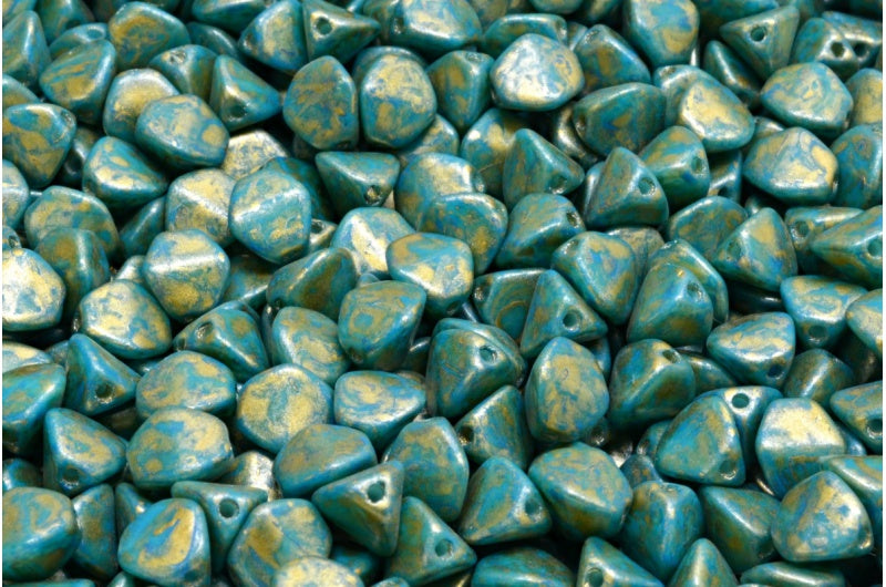 アウトレット 10グラム ピンチビーズ、7 x 7 mm、ホワイト 84308 ゴールドスプラッシュ (02010-84308-86720)、ガラス、チェコ共和国