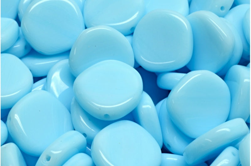 8-Edge Flat Beads, Blue (63000), Glass, Czech Republic