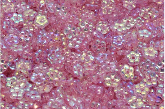 Forget Me Not Beads, Crystal Ab Pink Lined (00030-28701-43807), Glass, Czech Republic