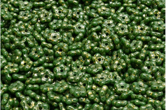 忘れな草ビーズ、不透明グリーンライトイエロー（53240-34302）、ガラス、チェコ共和国