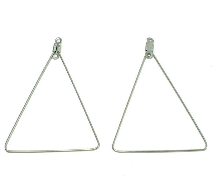 Creole earrings - triangle, approx. 48x34 mm, Stainless Steel 304