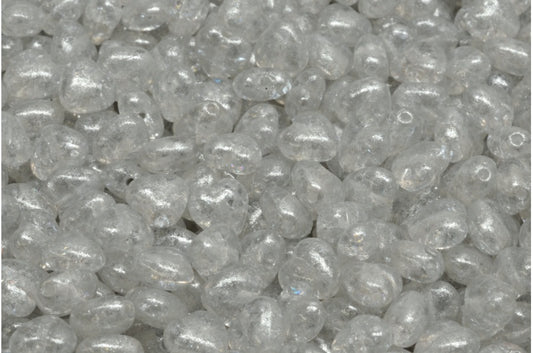 アウトレット 10グラム ハートビーズ、6 x 6 mm、クリスタルクラックシルバーグレー（00030-85500-34301）、ガラス、チェコ共和国