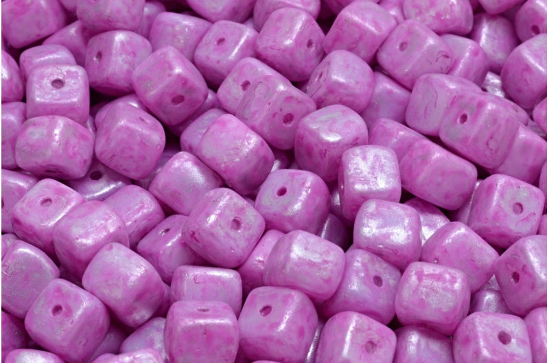 Cube Beads, White 84305 86700 (02010-84305-86700), Glass, Czech Republic