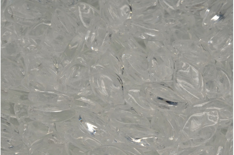 OUTLET 10 grams Cherry Leaf Beads, 7 x 12 mm, Crystal (00030), Glass, Czech Republic