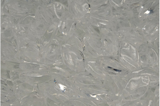 奥特莱斯 10克樱桃叶珠，7 x 12毫米，水晶（00030），玻璃，捷克共和国