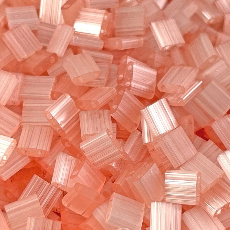 Miyuki Tila / Half Tila / Quater Tila 2-hole Beads, Silk Pale Coral (HTL2556), Glass, Japan