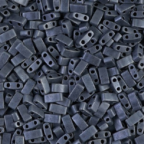 Miyuki Tila / Half Tila / Quater Tila 2-hole Beads, Gunmetal Matte (HTL2001), Glass, Japan