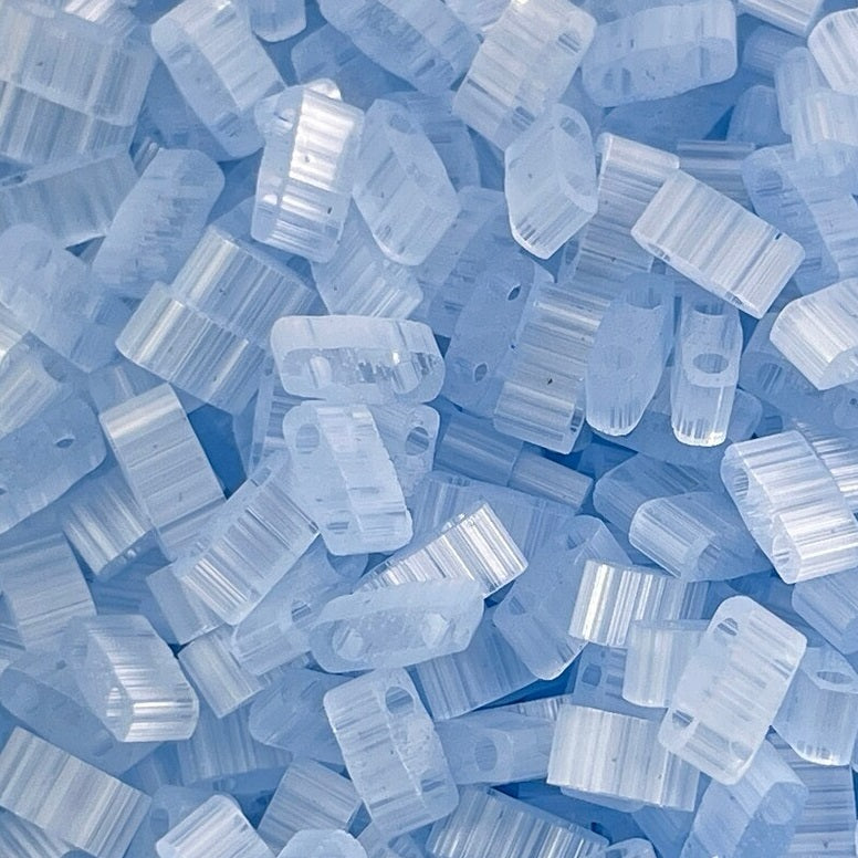Miyuki Tila / Half Tila / Quater Tila 2-hole Beads, Silk Pale Blue (HTL2562), Glass, Japan