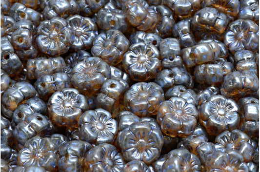 マロウフラワー、クリスタルグリーンラスタースポット（00030-65325）、ガラス、チェコ共和国