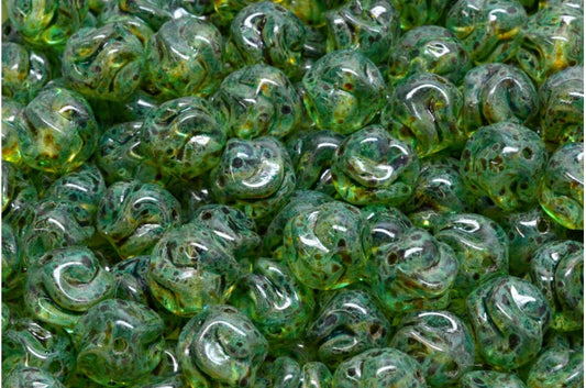 Yarn Ball Beads, Crystal Travertin Light Turquoise (00030-86800-34309), Glass, Czech Republic