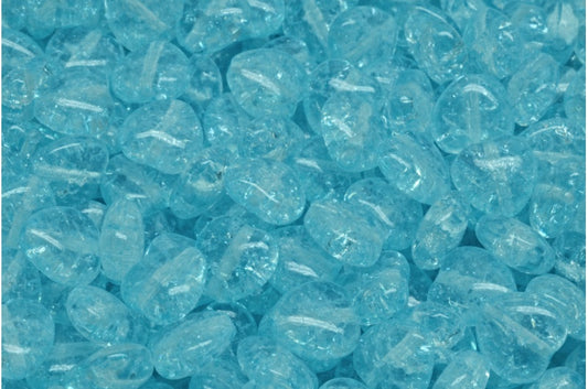 ハートビーズ、クリスタルクラックライトアクアブルー（00030-85500-34308）、ガラス、チェコ共和国