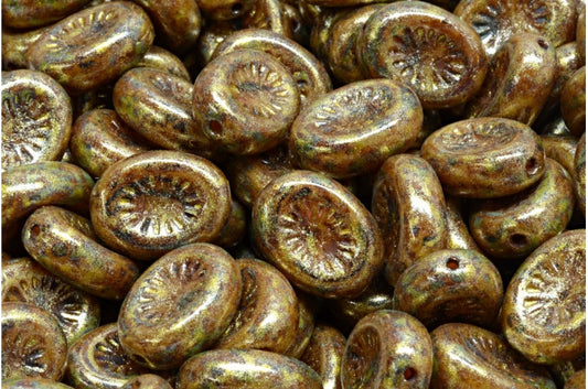 Kiwi beads, 11400 Travertin Light Yellow (11400-86800-34302), Glass, Czech Republic