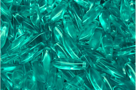 OUTLET 10 grams Dagger Beads, 5 x 16 mm, Transparent Aqua (60110), Glass, Czech Republic
