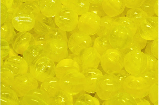 Melon Beads, Yellow (R0812), Glass, Czech Republic