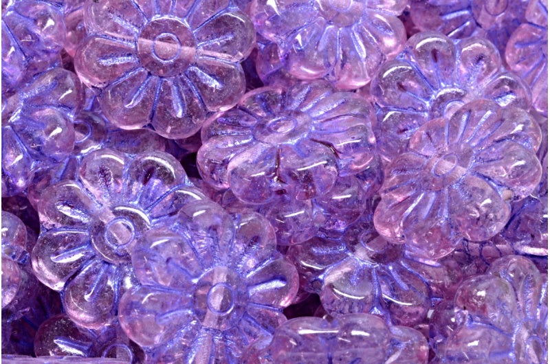 Daisy Flower Bead, Crystal 43810 Light Fuchsia Pink (00030-43810-34306), Glass, Czech Republic