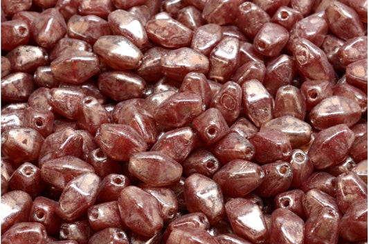 Olive Oval Pressed Glass Beads With Edges, R0908 86750 (R0908-86750), Glass, Czech Republic