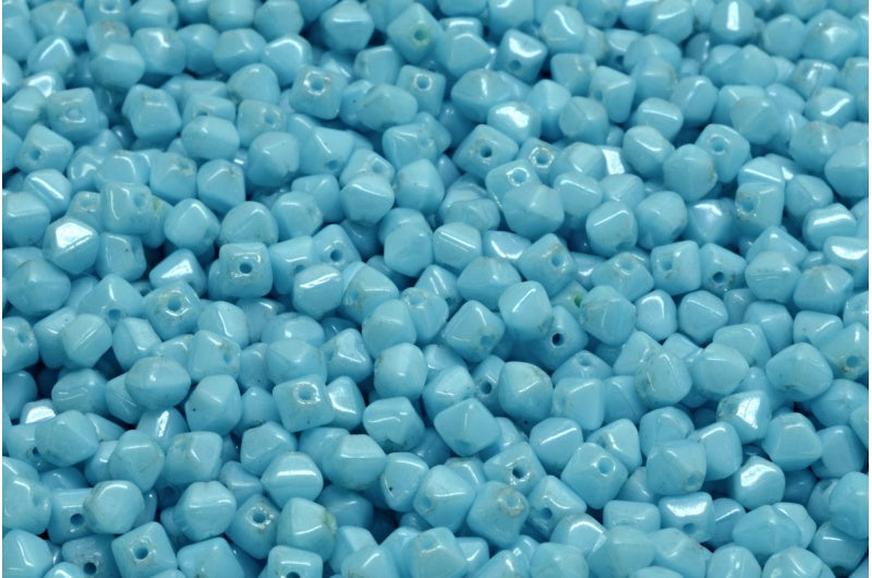 出口 10 克双锥形珠，4 x 4 毫米，蓝色赤铁矿 (63010-14400)，玻璃，捷克共和国