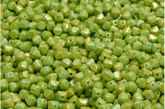 OUTLET 10克双锥形珠，蓝浅黄色（63010-34302），玻璃，捷克共和国