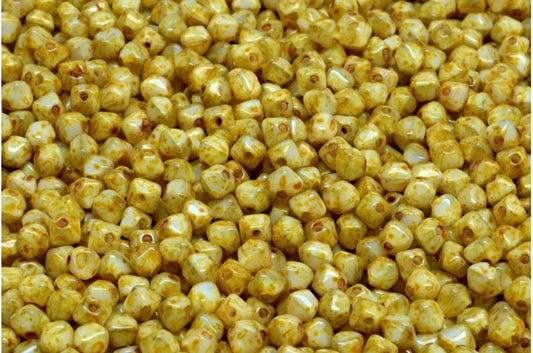 Bicone Beads, Light Blue Travertin (33000-86800), Glass, Czech Republic