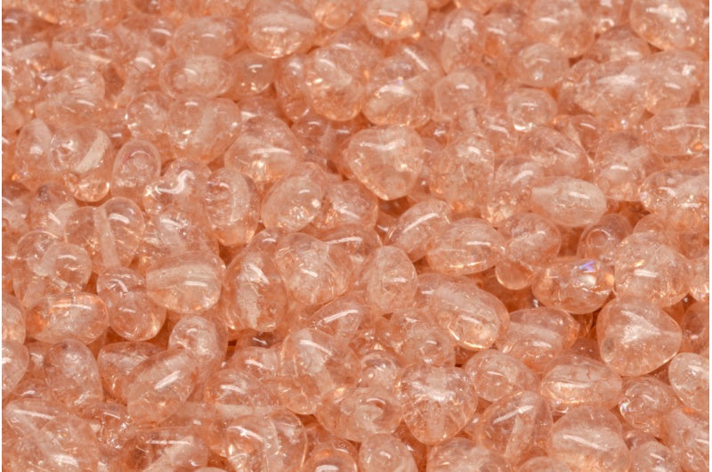 Herzperlen, Crystal Cracked Light Pink Peach (00030-85500-34305), Glas, Tschechische Republik